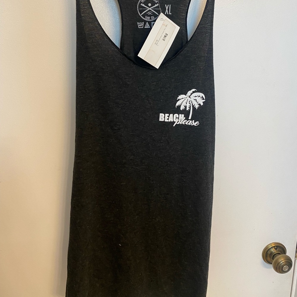 Beach Please Charcoal Tank NWT